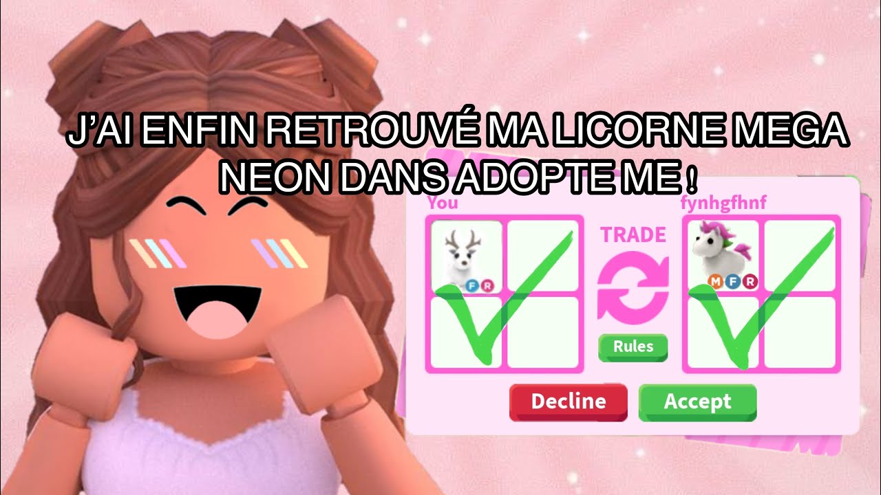 J’AI ENFIN RETROUVÉ MA LICORNE MEGA NÉON DANS ADOPTE ME !