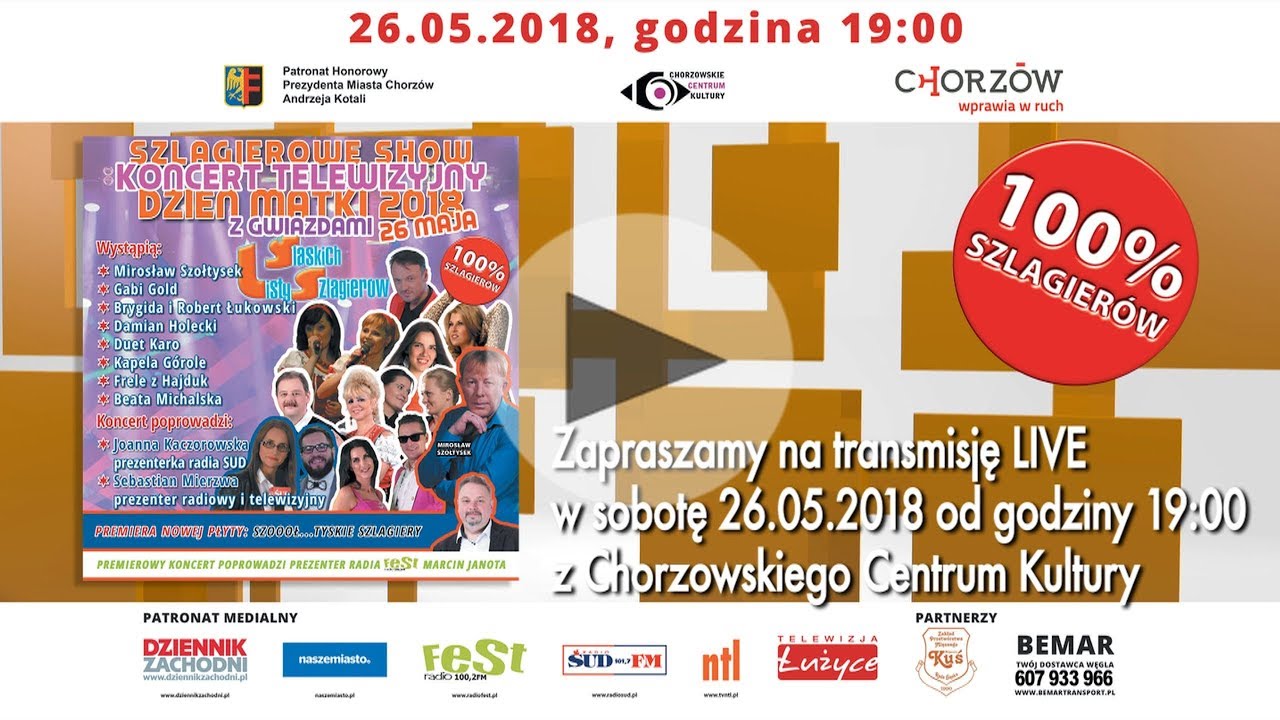 Dzień Matki koncert na żywo 26.05.18r. Zapraszamy