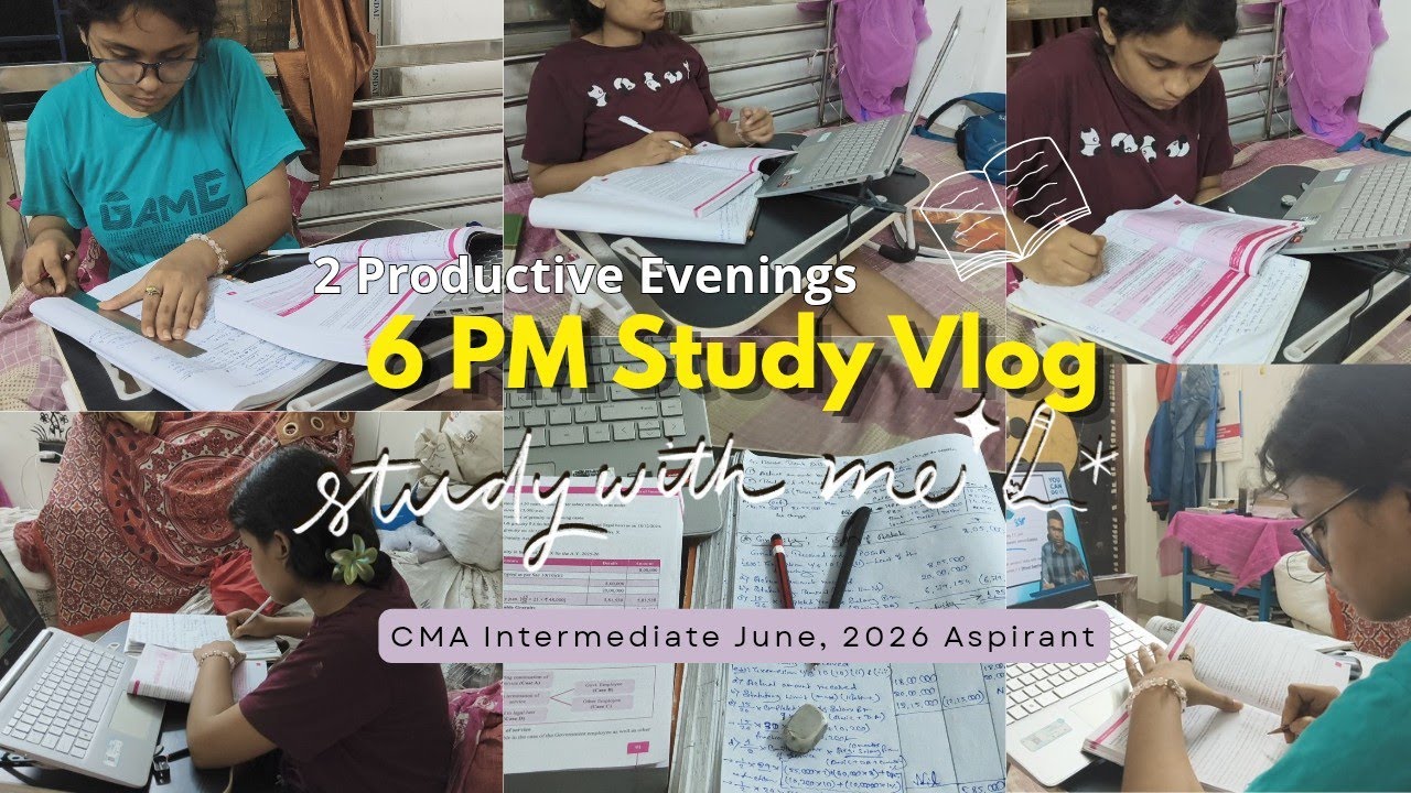 5+hours *PRODUCTIVE* Study Vlog || CMA Inter 2026 Exam Preparation 🎀🎧📝  ||