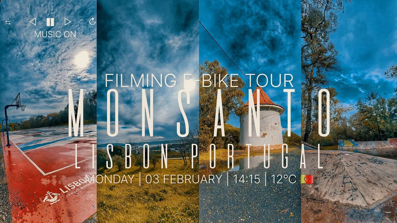 4K 🇵🇹 Monsanto Lisbon Portugal (Filming E-Bike Tour ) ChillStep Ambient Music 