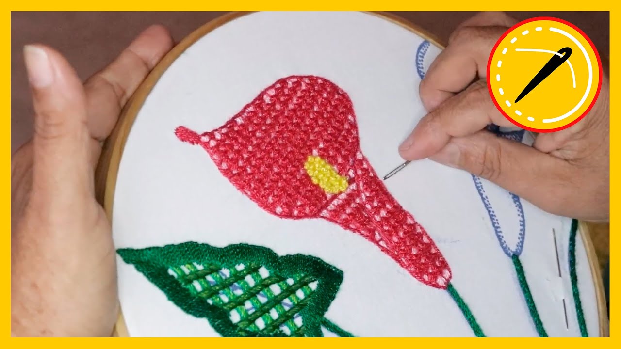 Como bordar una ALCATRAZ 🌸🌷🌼🌻🌺 | Bordados Faciles 16 🧶 Clase