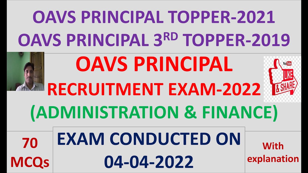 OAVS PRINCIPAL RECRUITMENT EXAM-2022