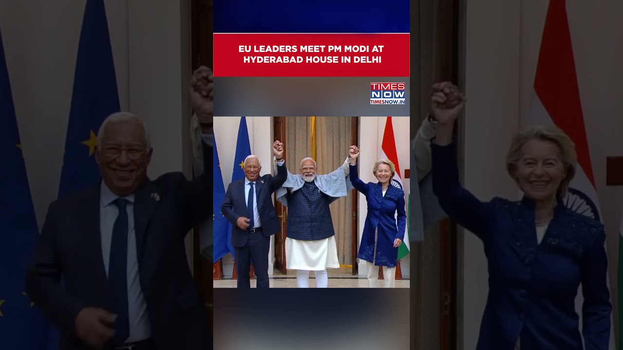 India-EU Trade Deal: European Leaders Meet PM Modi At Hyderabad House In Delhi | Watch 