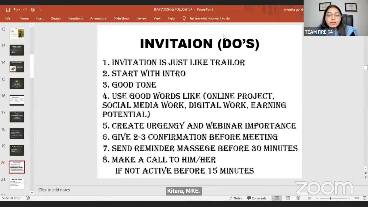 Invitation & Follow up By Monik Mam | Team fire 64 🔥| Flp