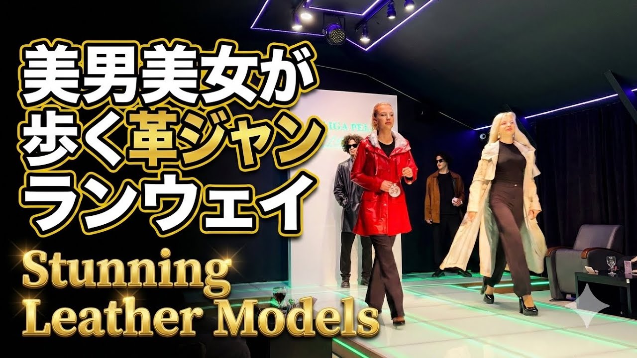 【トルコ美男美女】革ジャン店で本格ファッションショー🇹🇷 Turkey Leather Fashion Show 4K｜Turkey Travel Vlog