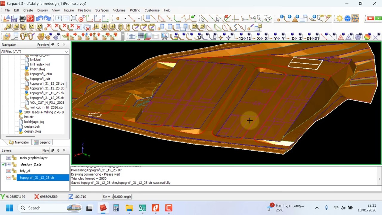 design cut n fill dairy farm 2026