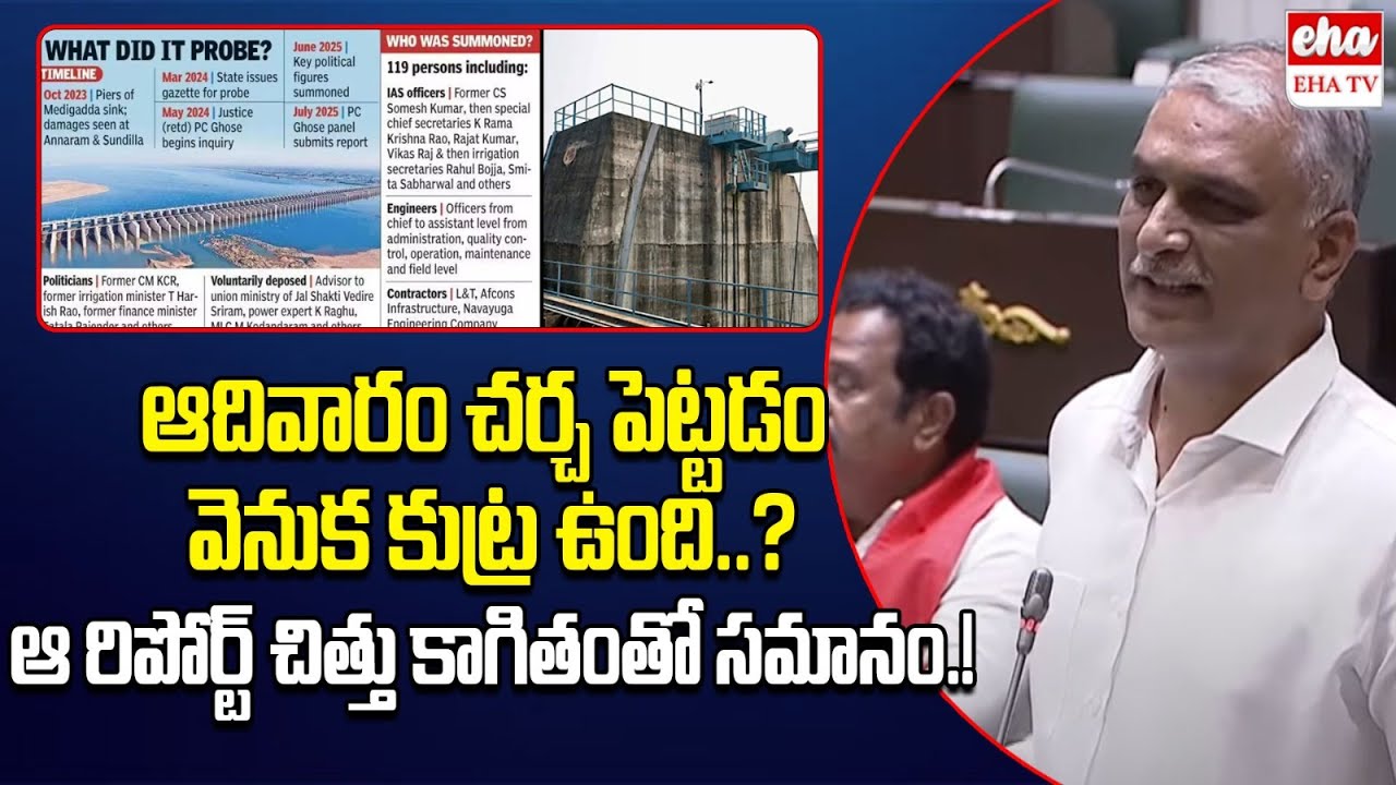 BRS MLA Harish Rao Shocking Comments On PC Ghose Report and Kaleswaram | CM Revanth Reddy | Eha TV