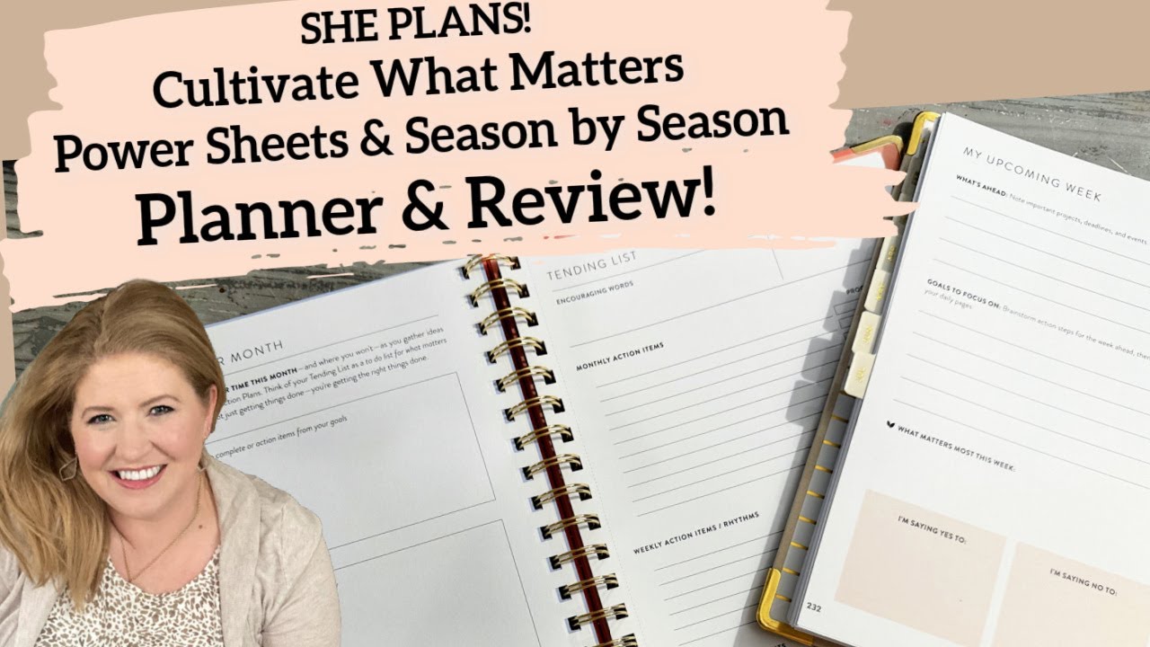 ShePlans: Cultivate What Matters Power Sheets Book & Season by Season Planner CWM The Daily Grace Co