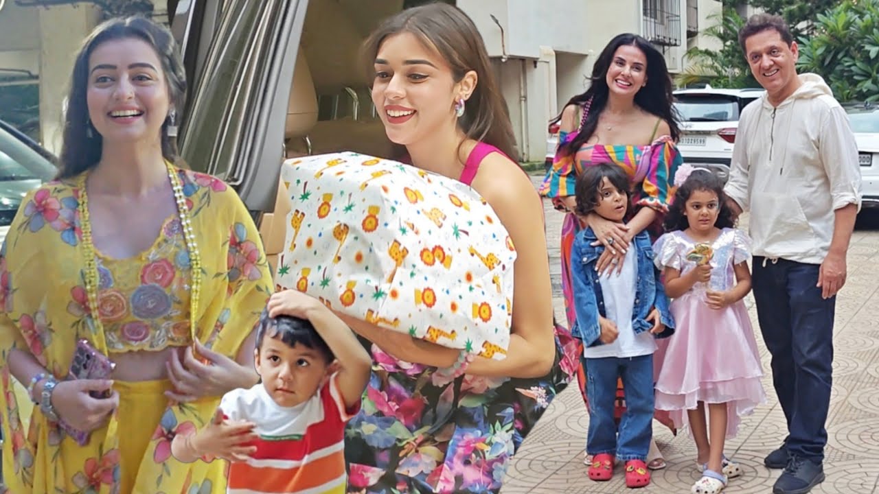 Эйша Сингх, Чахат Панди и сын Бхарти Сингха Гола прибыли на день рождения Айзы и Зидана Sara's Kids