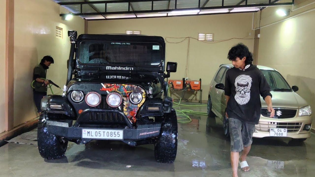 Old Mahindra Thar , car washing station #automobile 