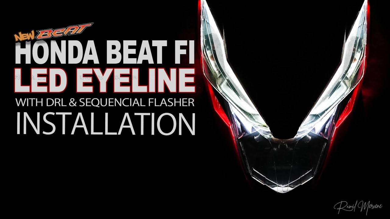 LED Eyeline with DRL and Sequential Flasher Installation | Honda Beat Fi V2