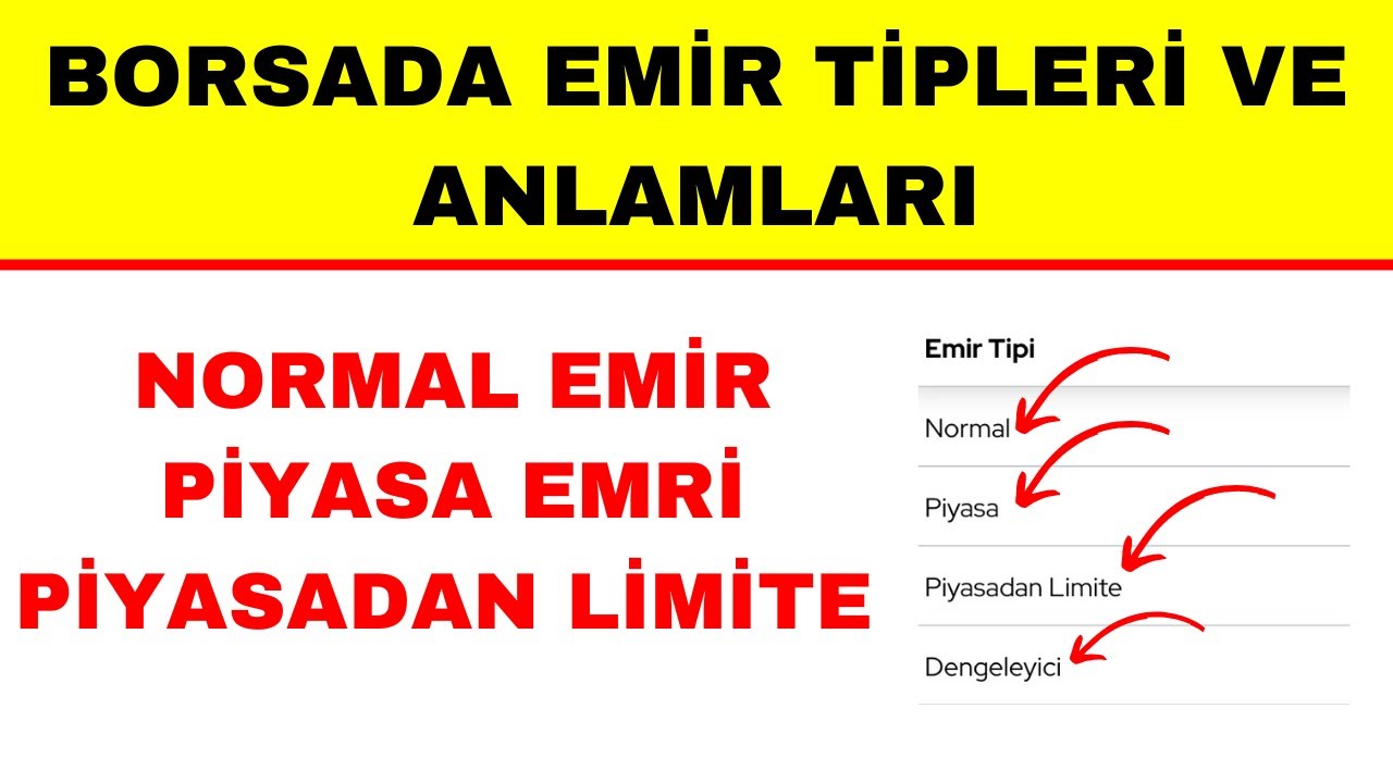 Borsada Emir Tipleri ve Anlamları - Borsa Emir Tipleri Nedir