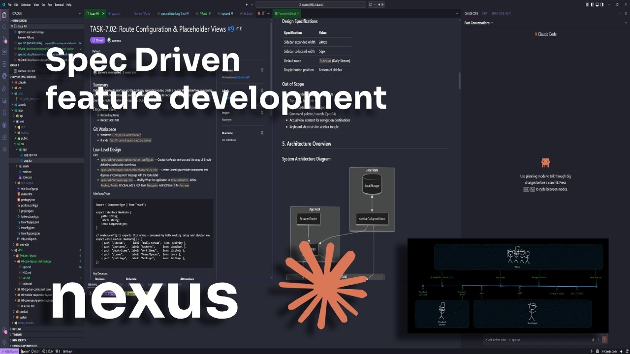 Spec Driven Development with Claude Code using Nexus