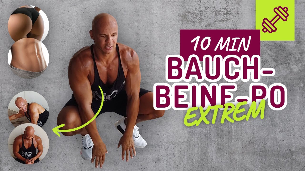 Coach Cecil ZERSTÖRT - Bauch Beine Po EXTREM, no Equipment, Home Workout