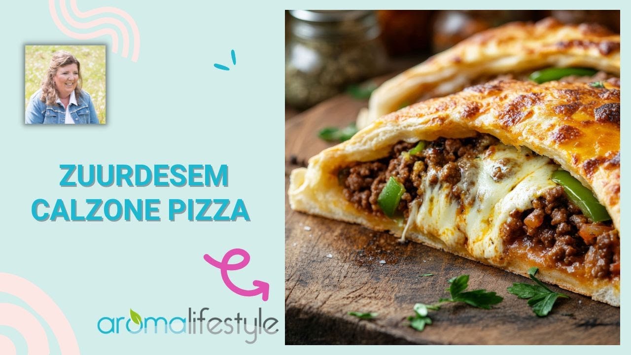Calzone pizza met zuurdesem deeg, lekker, makkelijk en gezond.