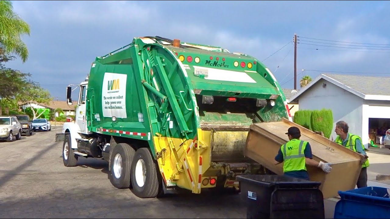Giant Waste Management Volvo Rear Loader - Compton Cleanup Week