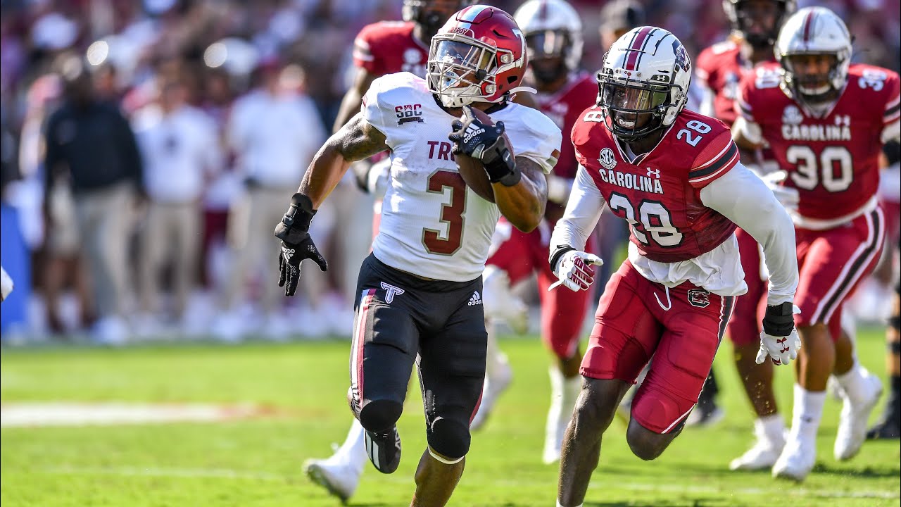 BJ Smith (Troy RB) vs South Carolina (2021)