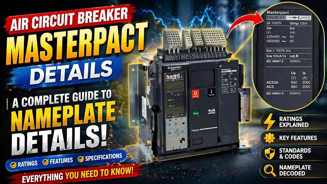 Air Circuit Breaker MasterPact Details | Air Circuit Breaker Nameplate Details #acb