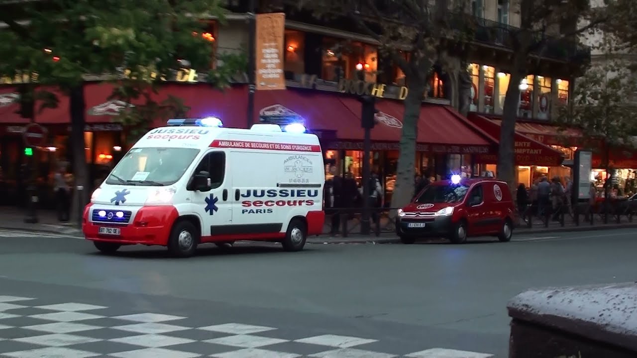 Banalisé Police Nationale + ASSU Jussieu Secours + Transport de Sang Paris