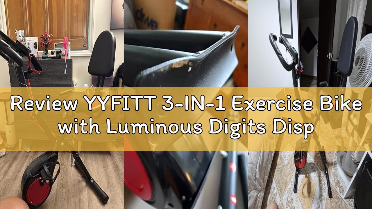 Review YYFITT 3-IN-1 Exercise Bike with Luminous Digits Display | Folding Stationary Bikes for Home