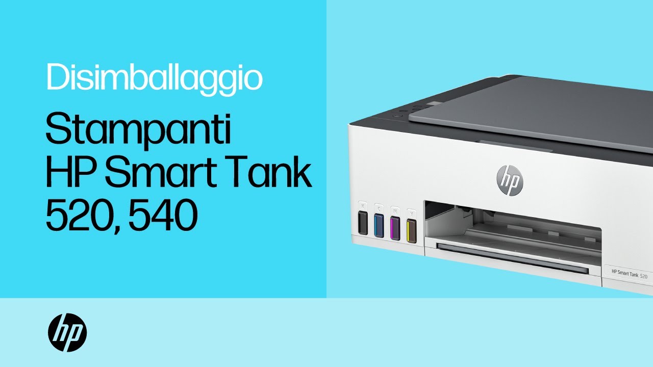 Come disimballare e installare | Stampanti HP Smart Tank 520, 540 | Stampanti HP | HP Support