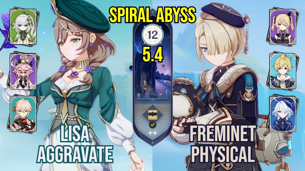 C6 Lisa Aggravate + C6 Freminet Physical | Spiral Abyss 5.4 | Genshin Impact