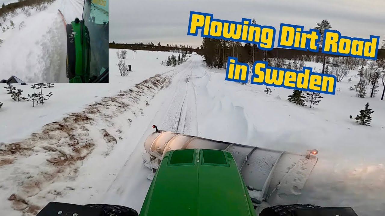 John Deere 6155R Plowing Dirt Road in Sweden🇸🇪