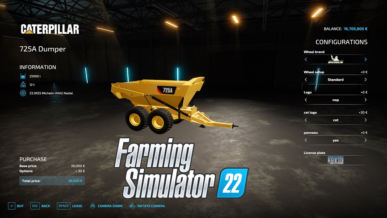 FS22 – Caterpillar 725A Dumper Trailer #Mod