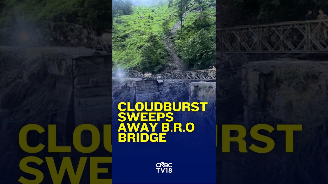 B.R.O Bridge Washed Away After Cloudburst Near Lata Village, Chamoli | India-China Border Area