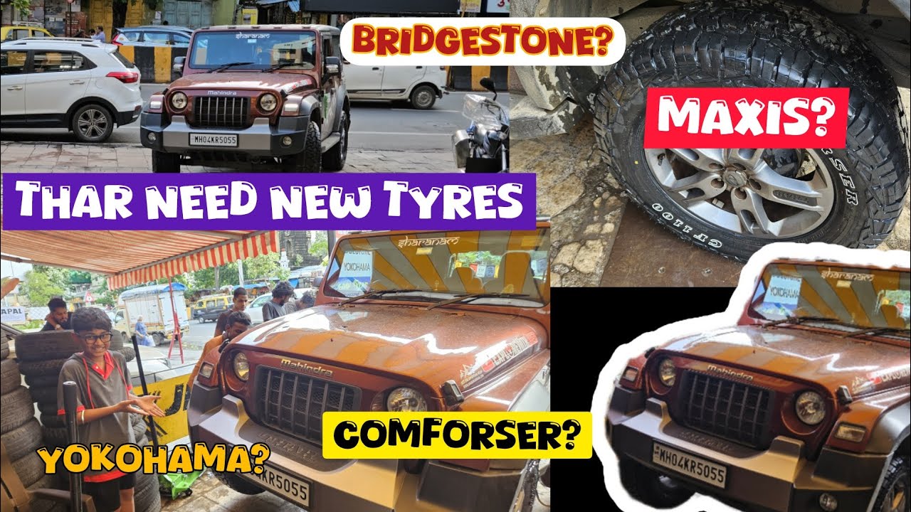 #Thar gets new shoes (#tyre) #comforser #upsize #AT  #ComforserReview #Offroad #mahindrathar