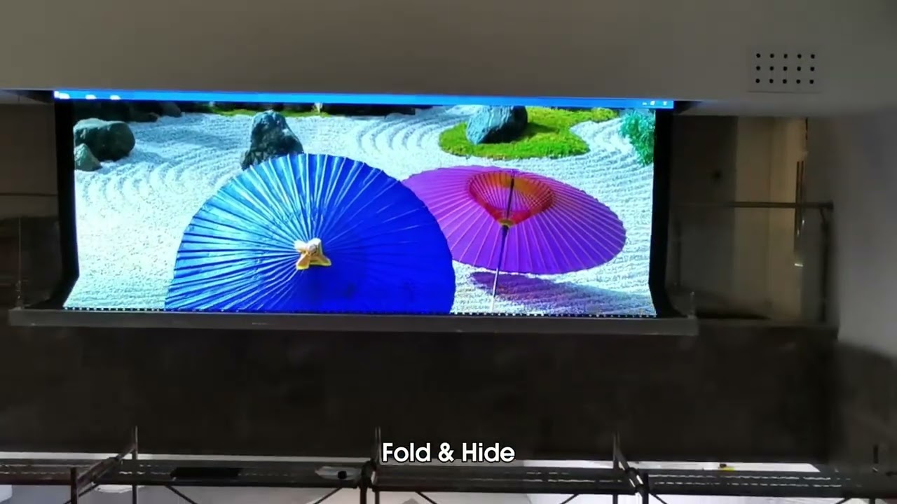 Wenzhou Party Building Complex Automatic Lift Up Folding Screen Exhibition Space Case