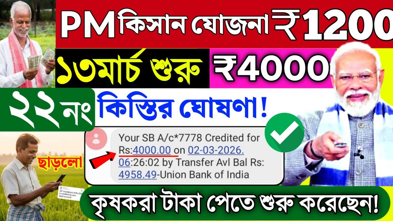 PM Kisan 22 installment officially date released | ২২ নং কিস্তি দেওয়া শুরু| PM Kisan 22 kisti