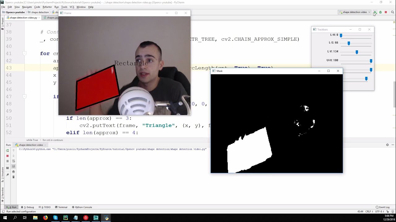 Распознавание формы в реальном времени — OpenCV с Python 3