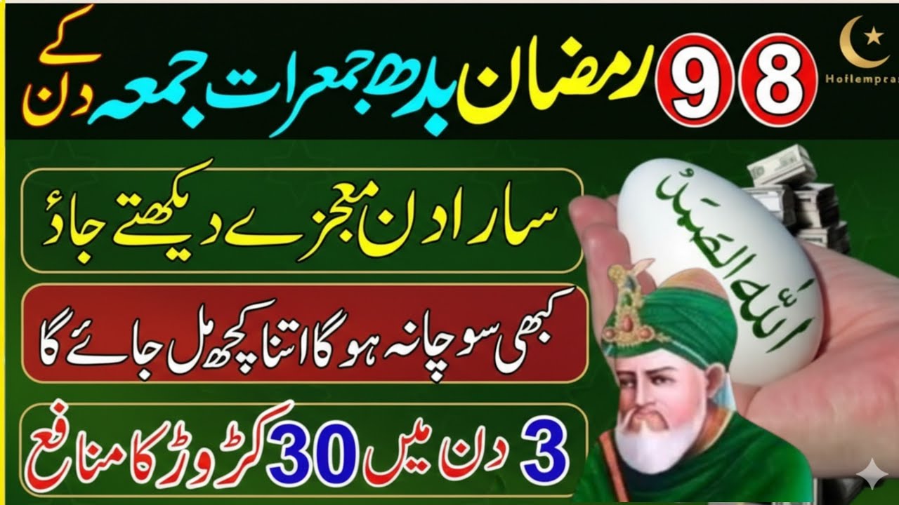 7 8 9 Ramzan Ka Zabardast Wazifa | Budh Jumerat Jumma | Surah Ikhlas + Allah Hu Samad Har Hajat Puri