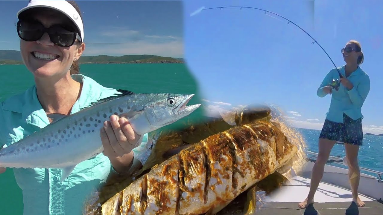 Скумбрия на гриле на пустынном пляже EP.482