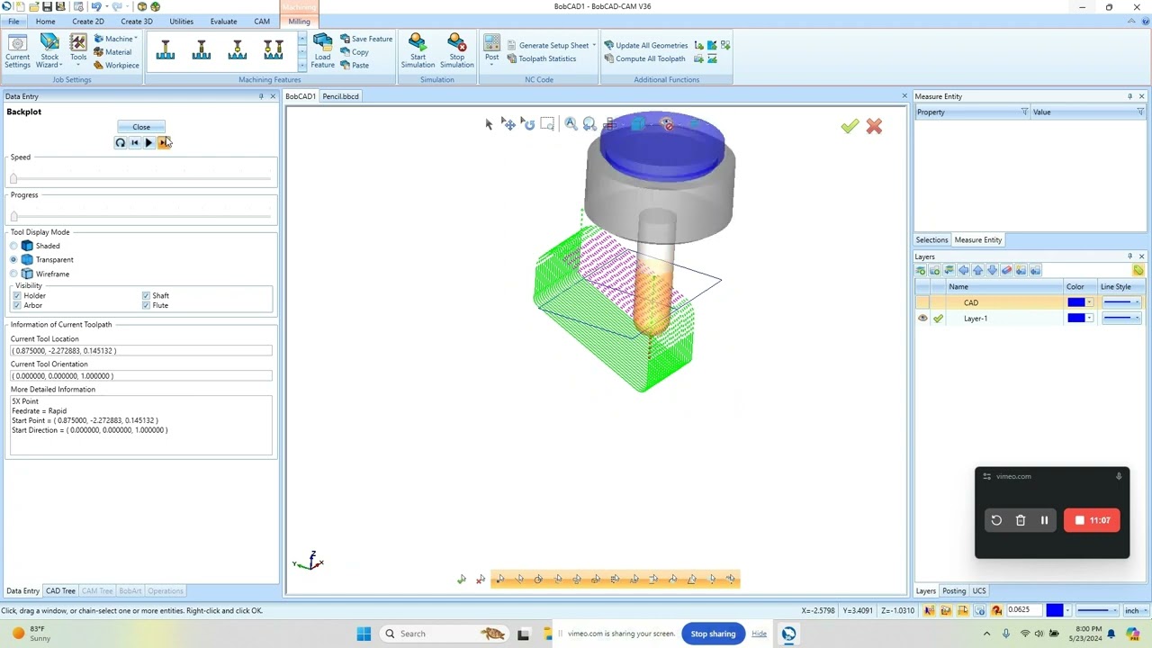 BobCAD CAM V36 Flow Line Toolpath Example