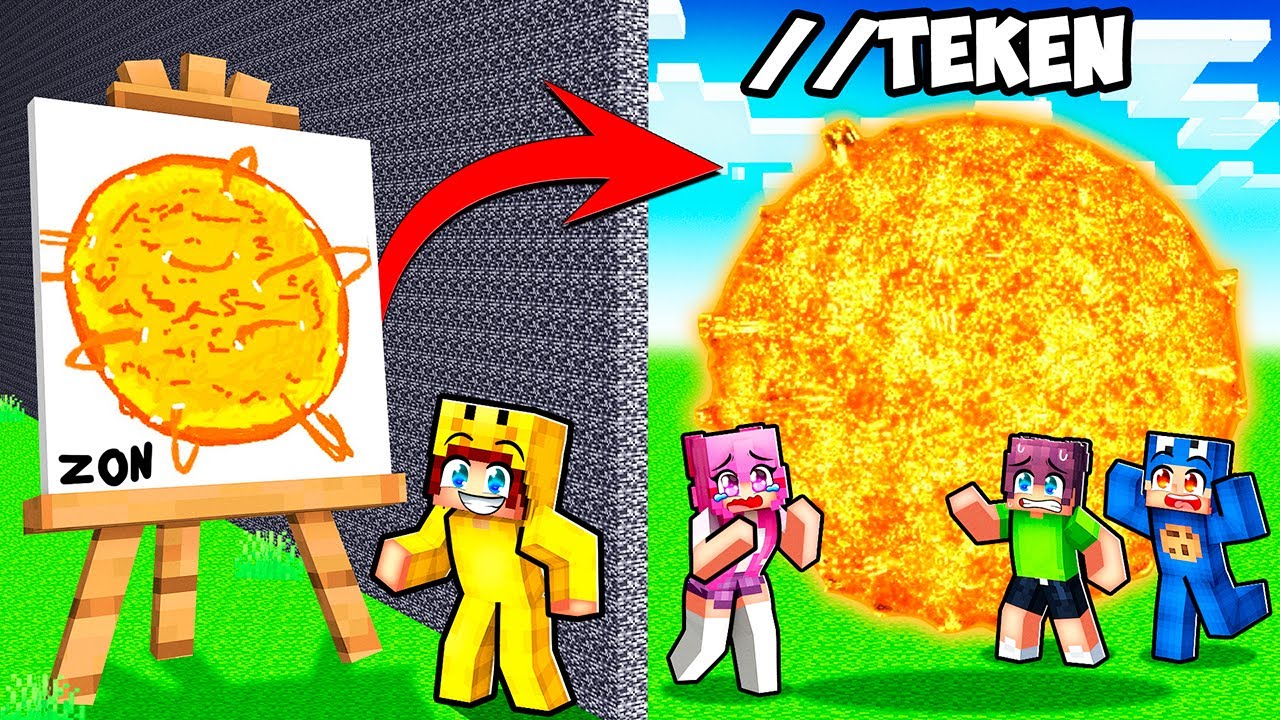 VALS Spelen Met TEKEN MOD In Een BOUW WEDSTRIJD! (Minecraft)