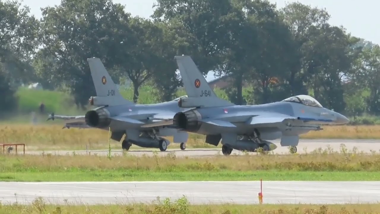 08-08-2024.  Volkel,  4× F35 & 4×F16.  Departure & Arrival ochtend missie.