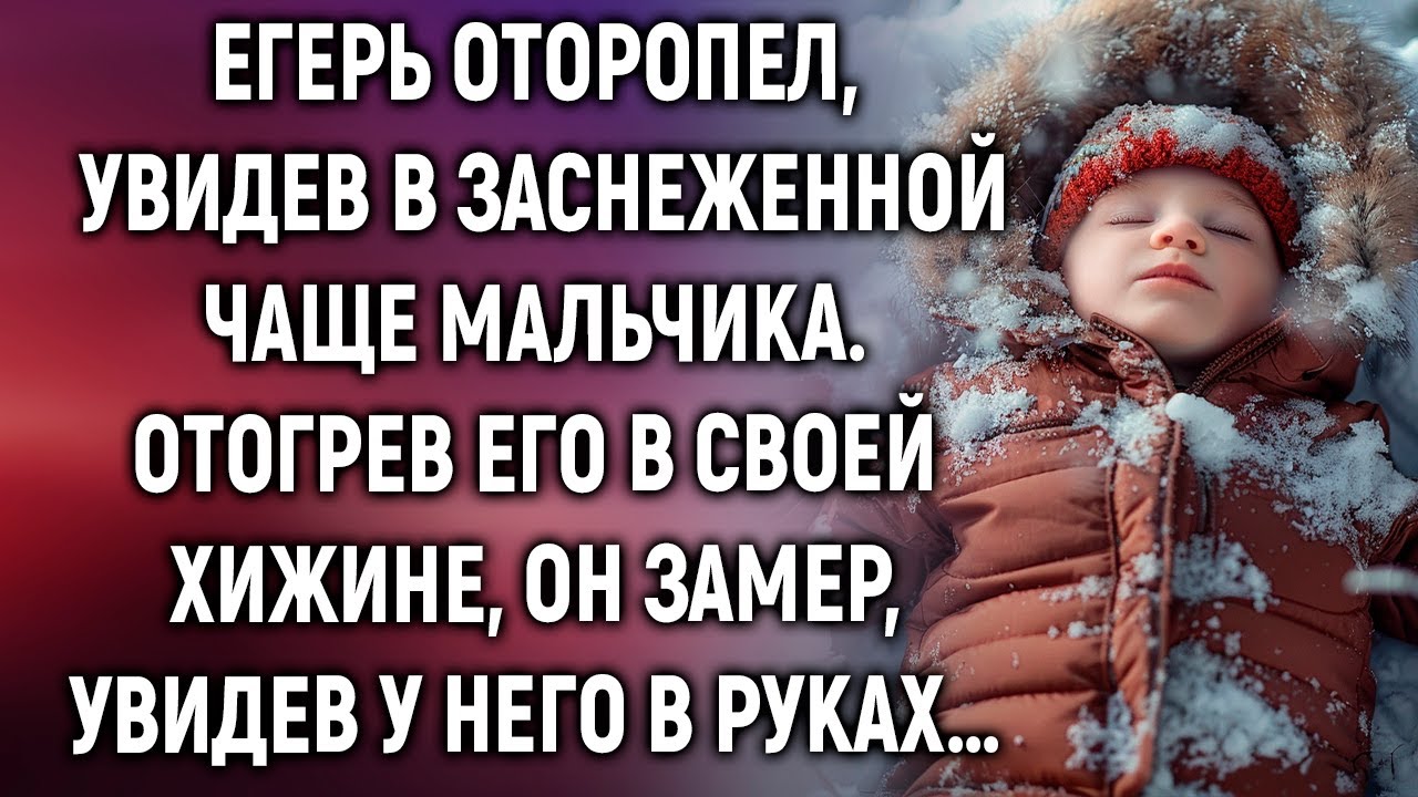 Егерь оторопел, увидев в заснеженной чаще мальчика. Отогрев его в своей хижине, он замер, увидев
