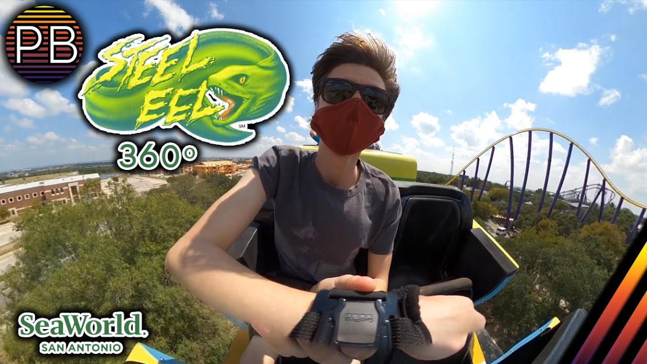 Riding My First Morgan Hyper Coaster! | Steel Eel at SeaWorld San Antonio in  360&ordm;!