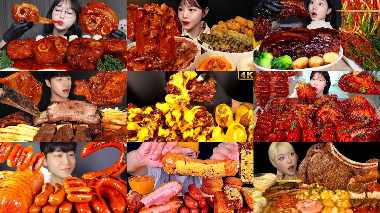 ASMR MUKBANG | MILLION CALORIE MEAL: MASSIVE STEAK, CRISPY PORK & MELTED CHEESE MUKBANG COMPILATION