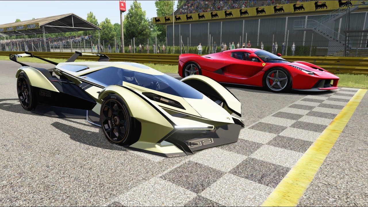 Lamborghini V12 Vision GT vs Ferrari LaFerrari at Monza Full Course