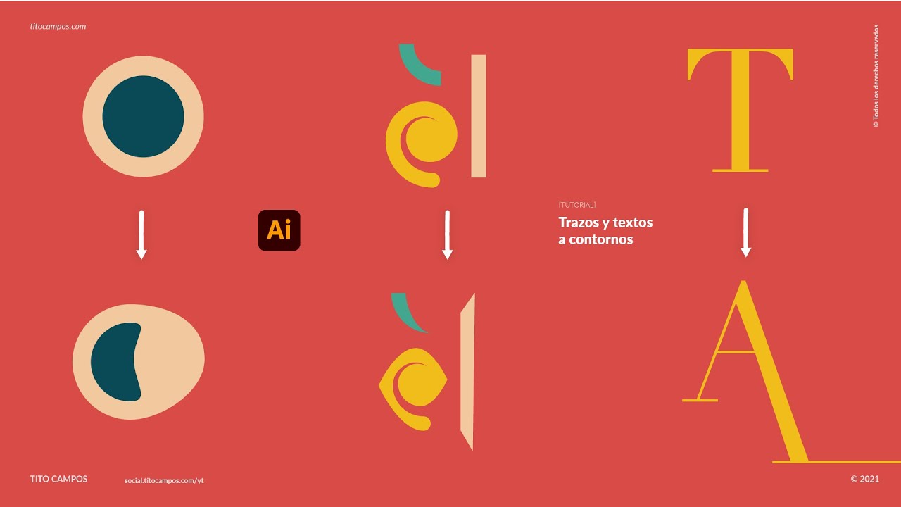 Convertir trazos y textos a contornos en Adobe Illustrator