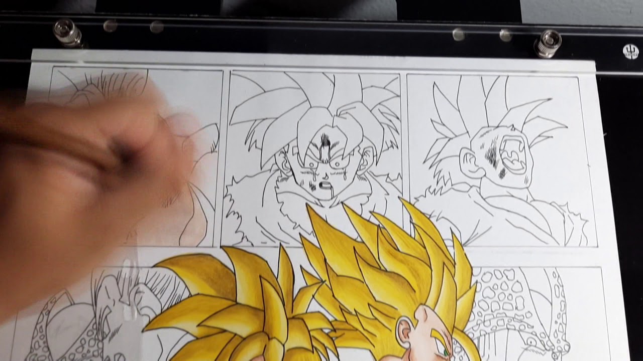Speed Draw Colorindo Fan art Gohan Super Sayajin 2 com Tris Mega Soft Color e Faber-Castell Ecol&aacute;pis