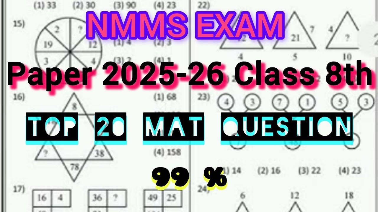 NMMS Class 8 Question Paper Hindi | पूरा पेपर हल सहित | Scholarship Exam 2025-26