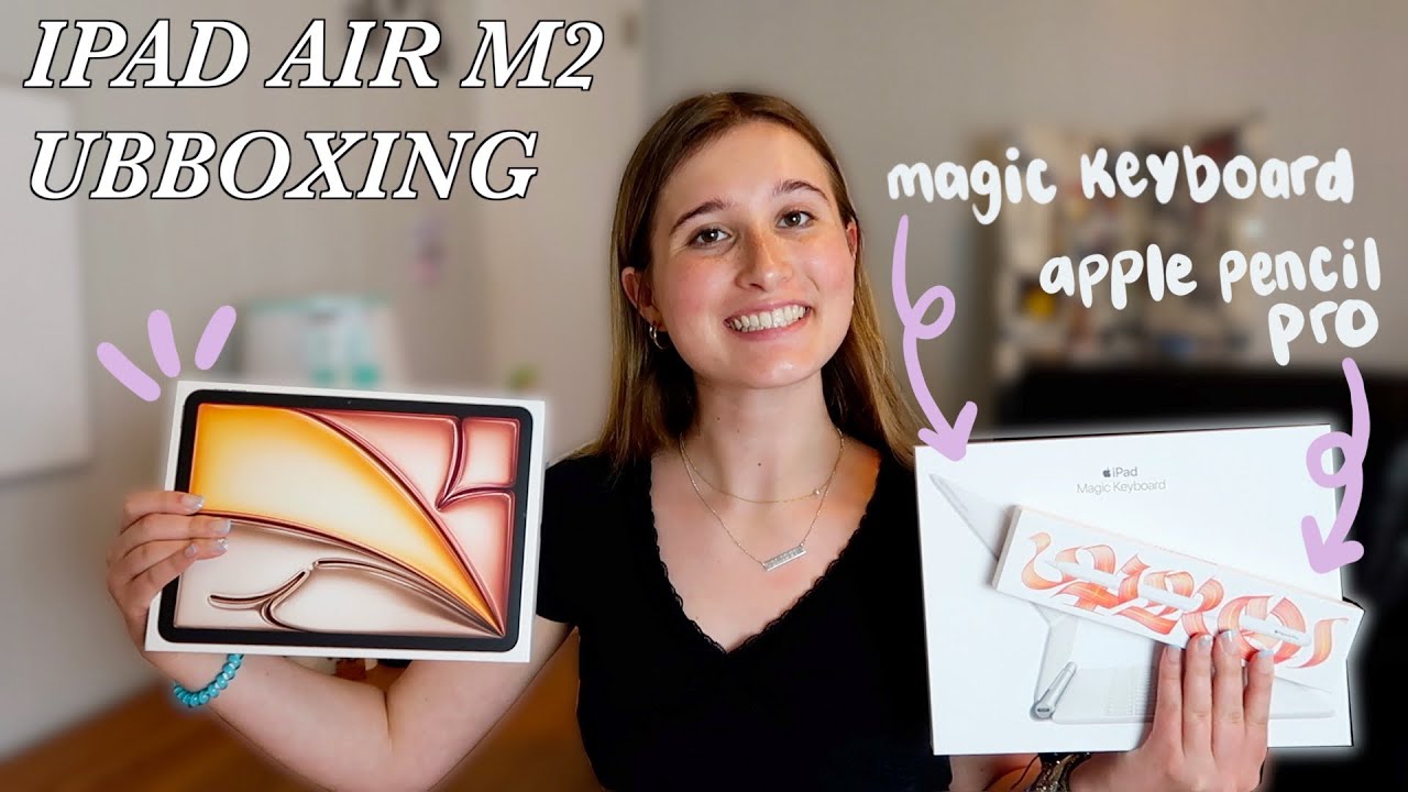 IPAD AIR M2 UNBOXING with APPLE PENCIL PRO and MAGIC KEYBOARD + my ipad setup