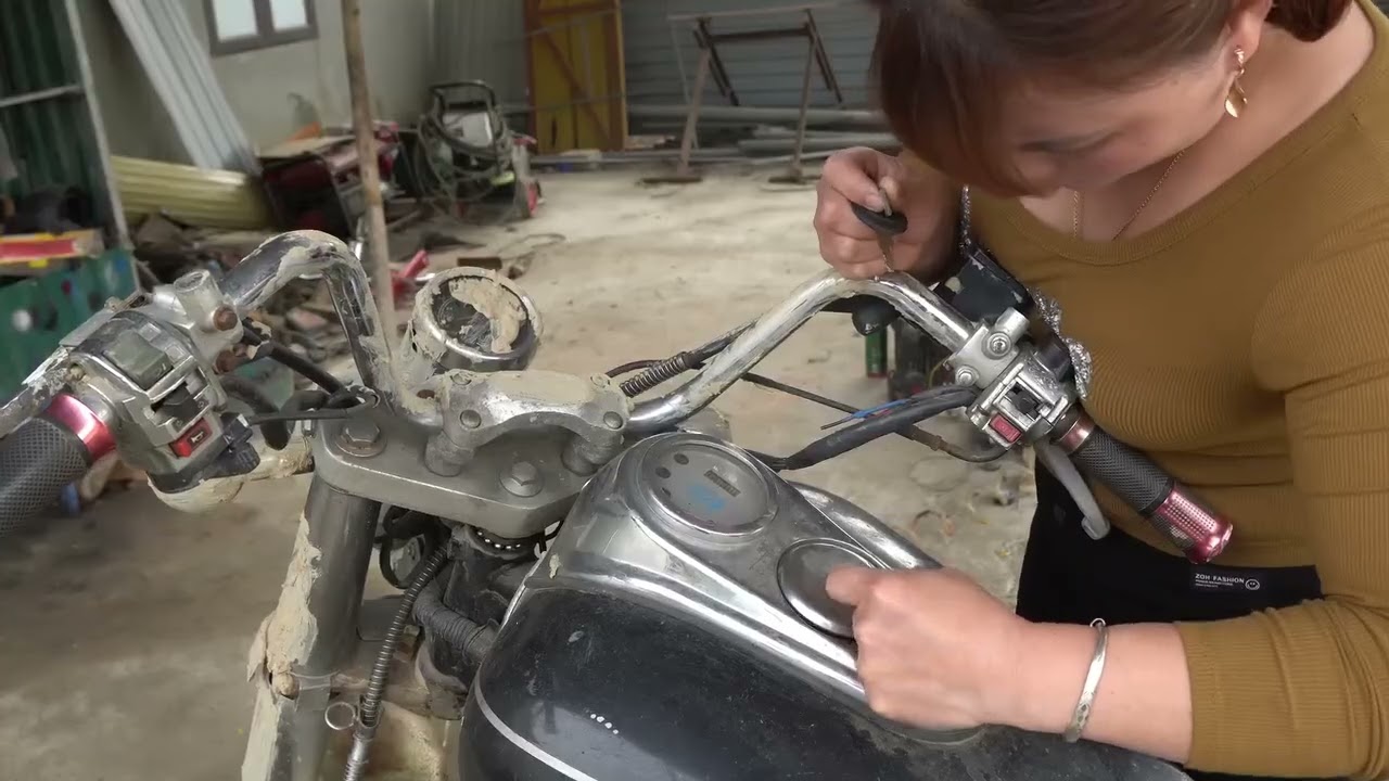 Girl challenged to repair Bike fully restoration |Genius girl |AB PRODUCTION