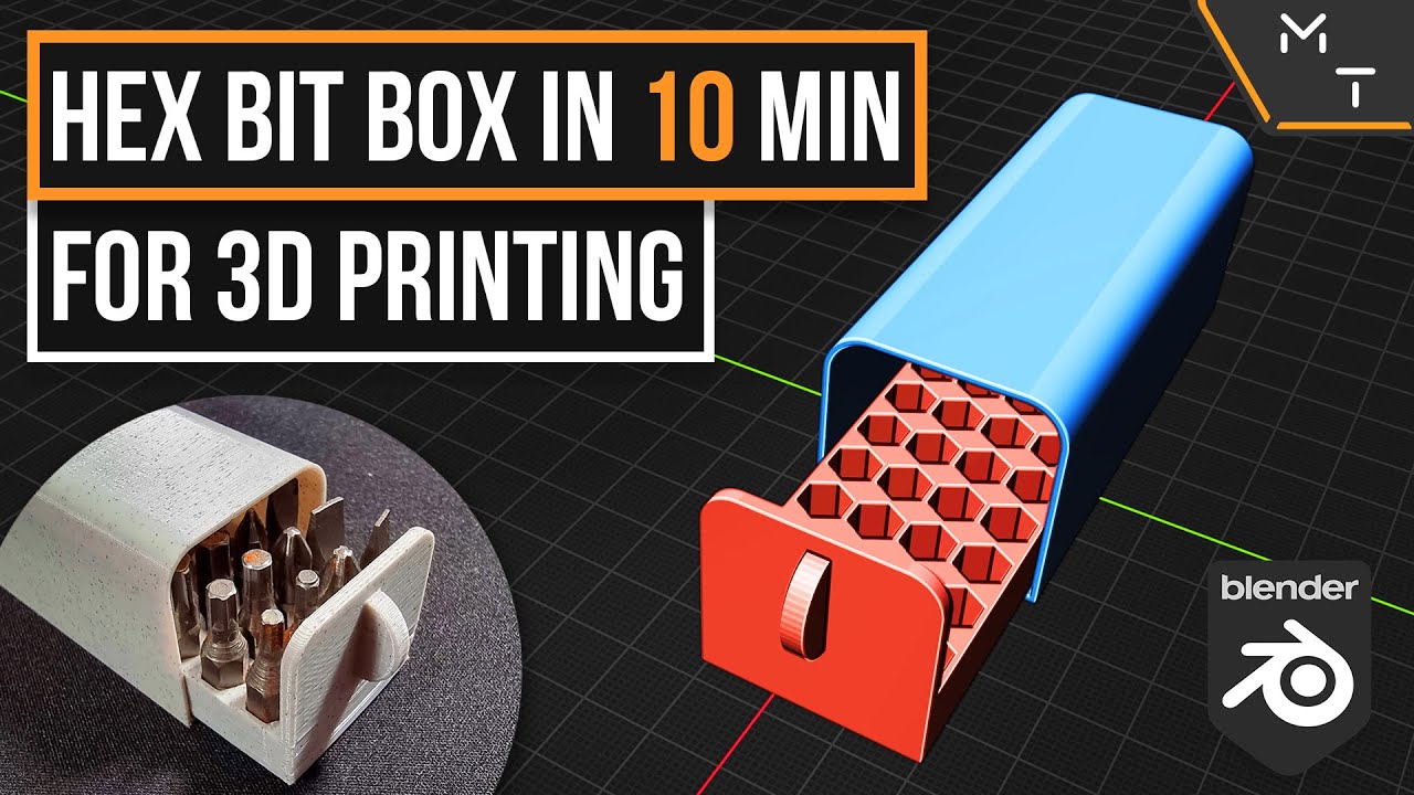 Model A Hex Bit Storage Box For 3D Printing In 10 Minutes  Ep. 2 - Blender 3.0 / 2.93