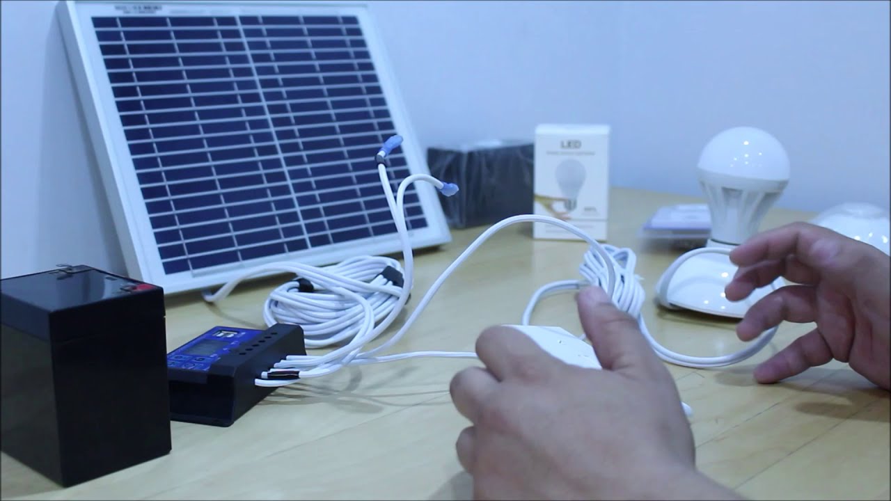 Conexión sistema solar iluminación interior
