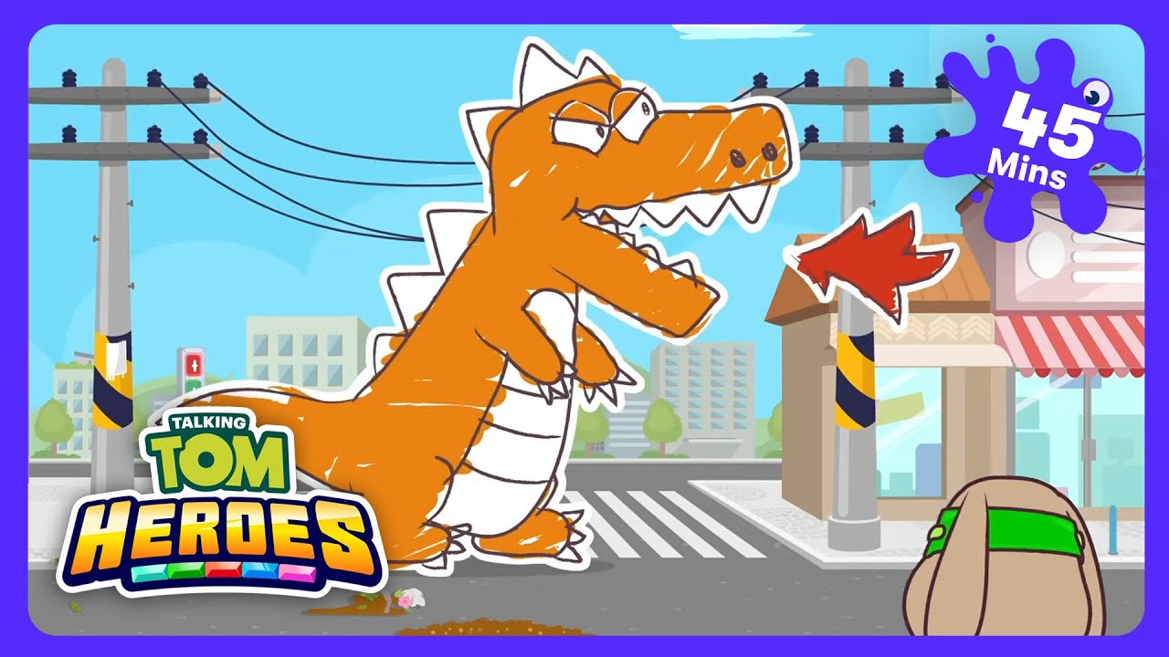 Talking Tom - Ildsprutende magisk dinosaur | Barne-TV | WildBrain Helte Tårn